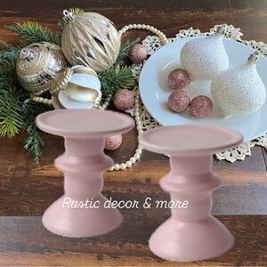 Blush Pink Ceramic Decor Riser  / StandsSet Of 2